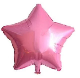 Yıldız Pembe Renk Folyo Balon 24 İNC